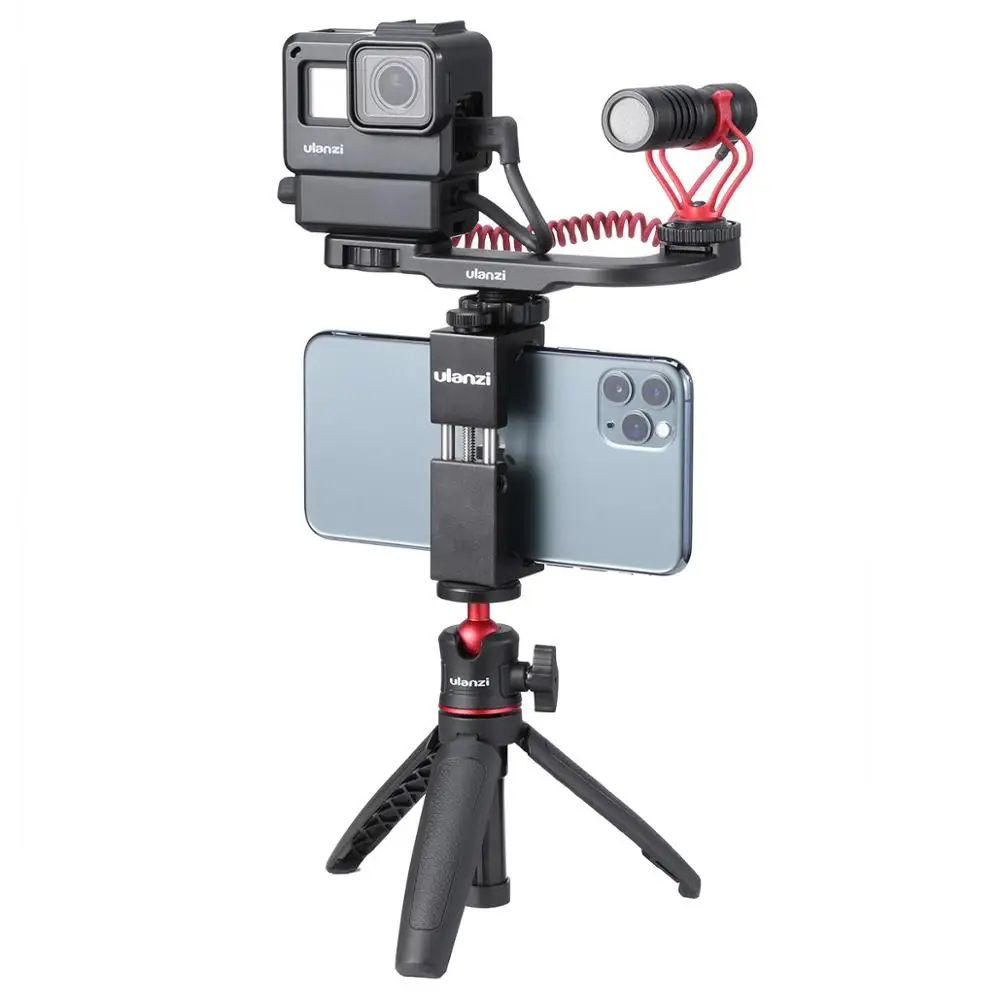 Настольный Штатив Ulanzi с винтом 1/4 для DSLR камер смартфонов со светодиодсветильник
