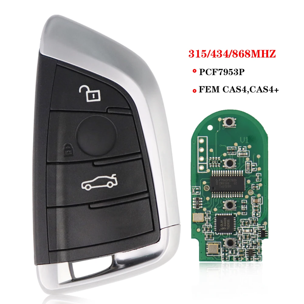 Умная лампа YIQIXIN 3/4 для BMW F 5 CAS1 2 3 4 6 7 X5 X6 2011-2017 FSK 315 434 868 МГц PCF7953P CAS4 + | Автомобили и