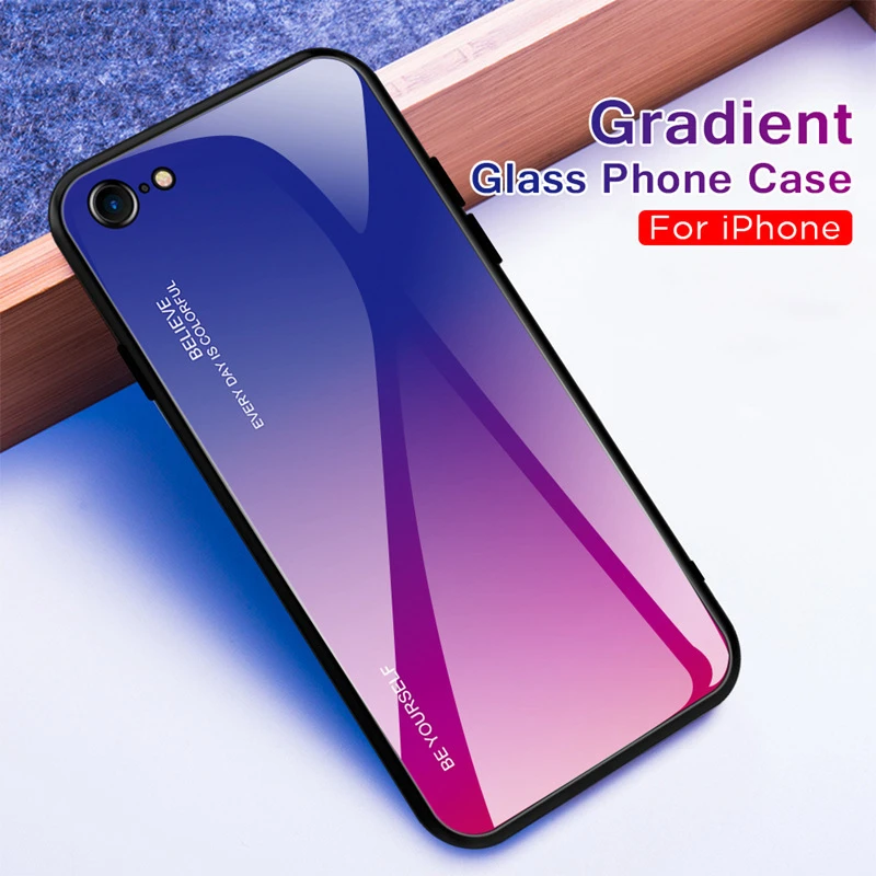 Для стиля iphone 8 7 6 6s X Xr Max основатель цветной плитки градиент подделка темное