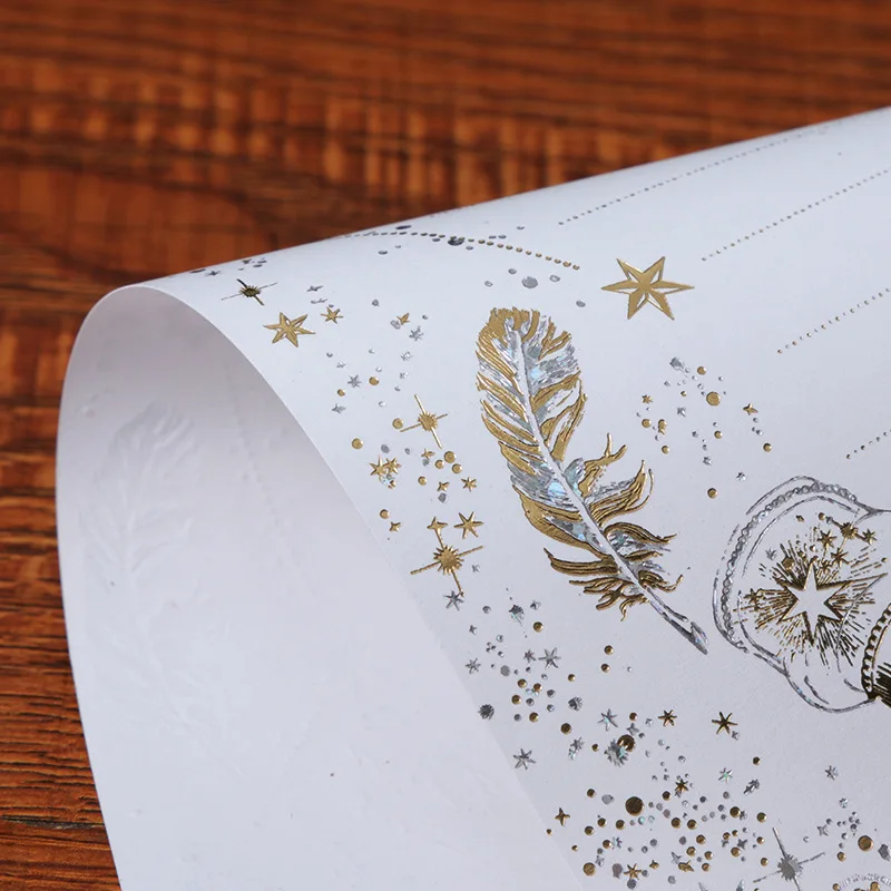 8 шт. золотистые тисненые перья для письма | Канцтовары офиса и дома