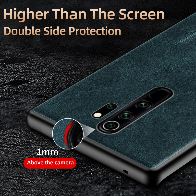 

LANGSIDI Genuine leather phone case for Xiaomi redmi note 8 pro 9s 7 4x mi 10 9T 9 lite cc9 Protective shockproof cover Coque