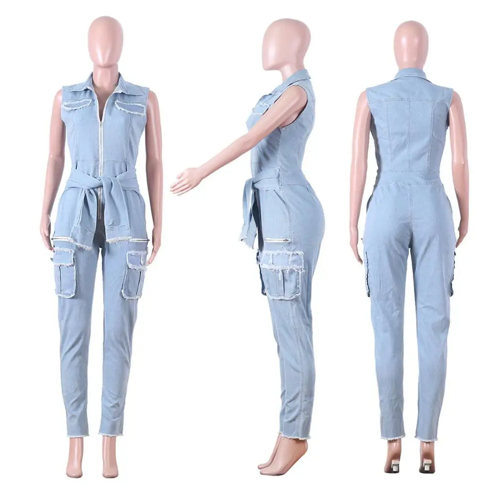 

Sexy Vintage Denim JUMPSUIT Women Skinny Jean Rompers Deep V Long Pants Female Bandage Lace Up Night Club Party Streetwear Chic