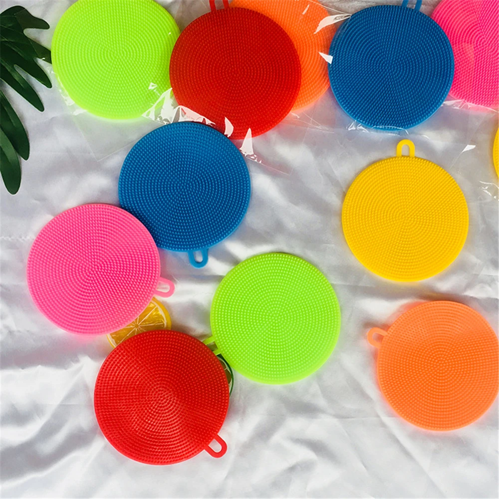multicolor Кухонные гаджеты 2 шт силиконовые губки для мытья овощей и фруктов Антибактериальный кухонный коврик для очистки кухонные принадлежности - Цвет: multicolor