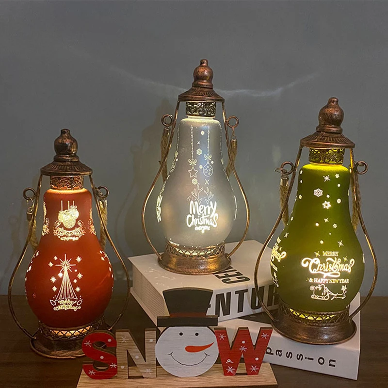 

Vintage Style Decorative Lantern LED Oil Lamp Indoor Lanterns for Home Hotel Christmas THIN889