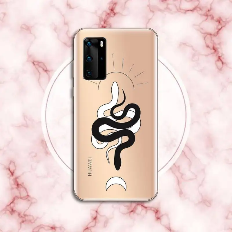 

animal black snake Terrible Phone Case Transparent for Xiaomi Redmi note 10 t 8 9 pro lite 11 Huawei P honor 8 10i 20 30 40