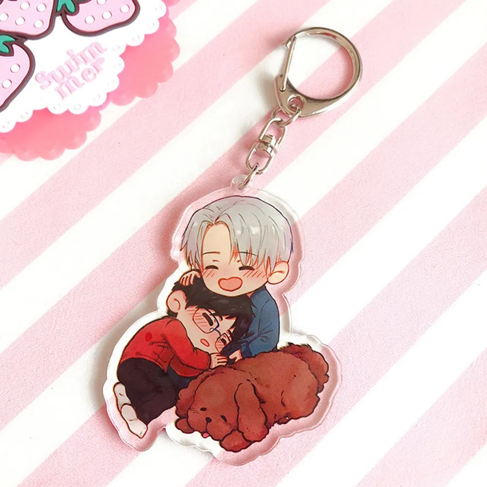 Llavero аниме милый YURI! На льду брелок Victor Nikiforov Yuri Katsuki акриловые брелки | Украшения и