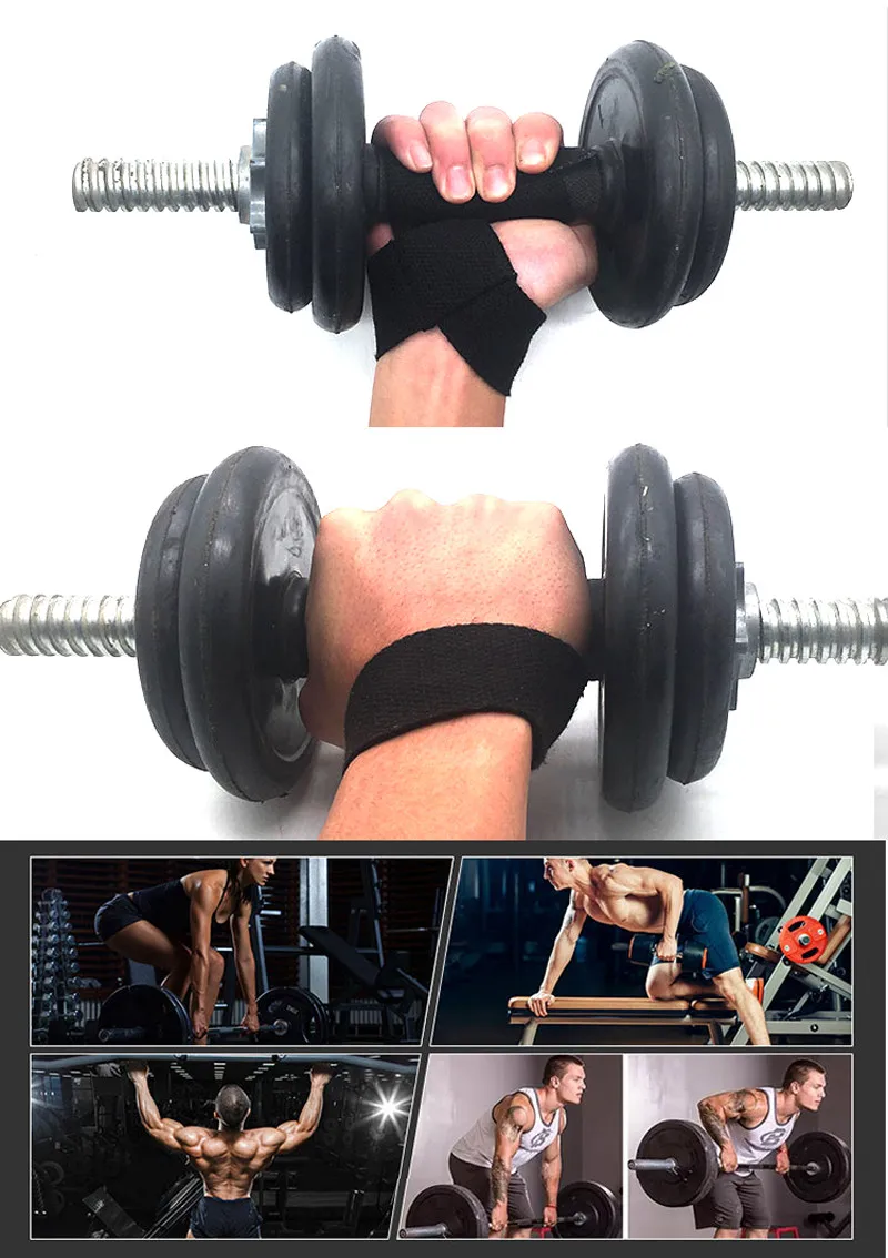 Новый 2шт спортзал подъем ремни тяжелая атлетика запястья вес пояс бодибилдинг