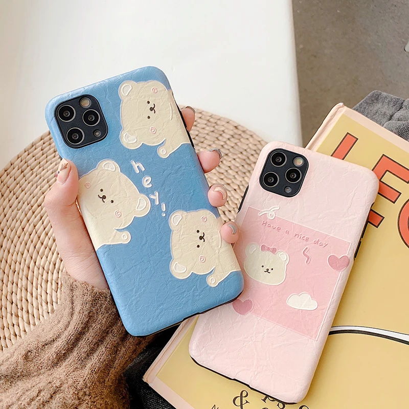 Чехлы с шелковой текстурой для huawei P20 P30 Lite Mate20 30Pro милый медведь девочка мягкий чехол для huawei Nova 3 4 5 5i Honor 10 8X 9x 20Pro