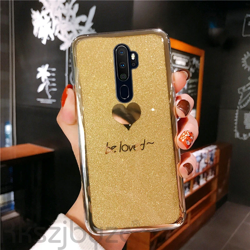 Чехол-накладка для OPPO F15 F9 F11 Pro A5 A3S A7 A8 A91 силикон с блестками | Мобильные телефоны и