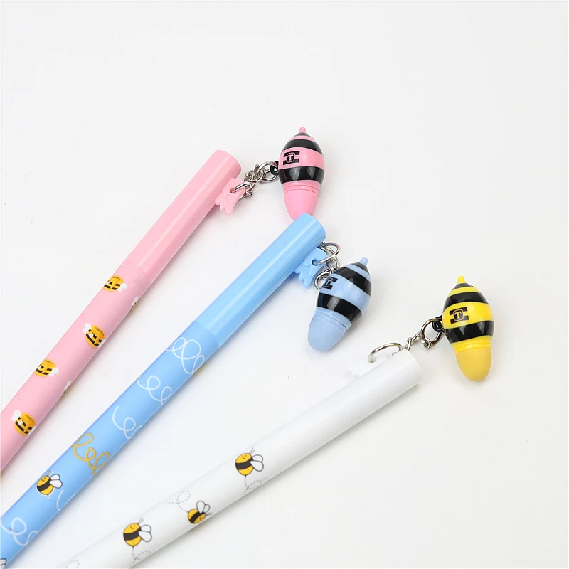 

Pencil Lead with eraser Cute bee pendant 0.5 or 0.7mm 2B black student pen refills 120mm long
