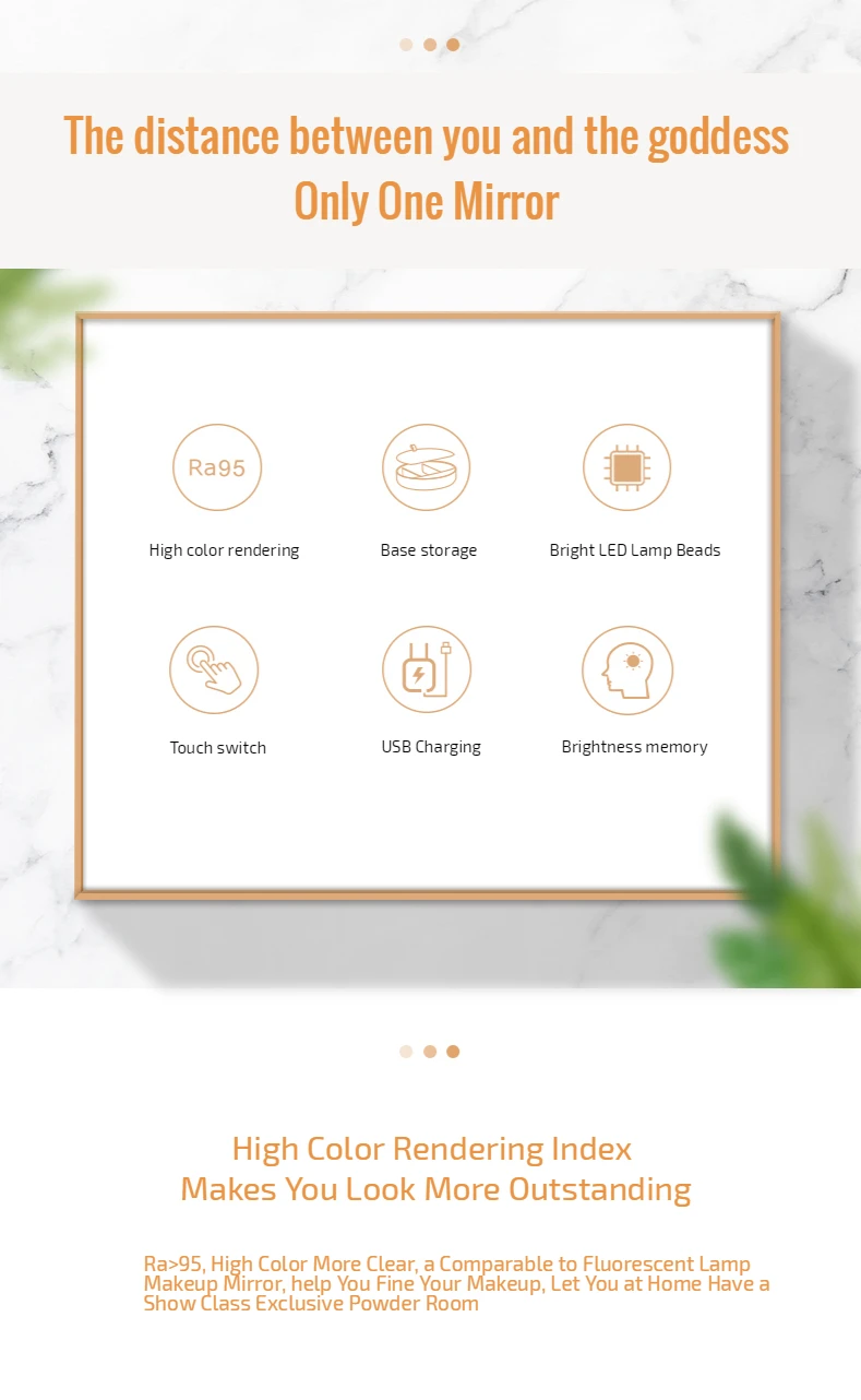 Panasonic LED макияж зеркало лампа 5X Увеличительное USB зарядка база для хранения