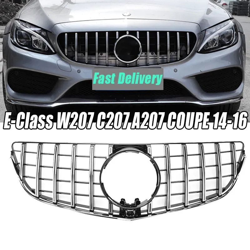 

1 Pcs Car Chrome Grille Grill For Mercedes Benz E-Class W207 C207 A207 COUPE 14-16 Car Styling Car Accessories GTR Style