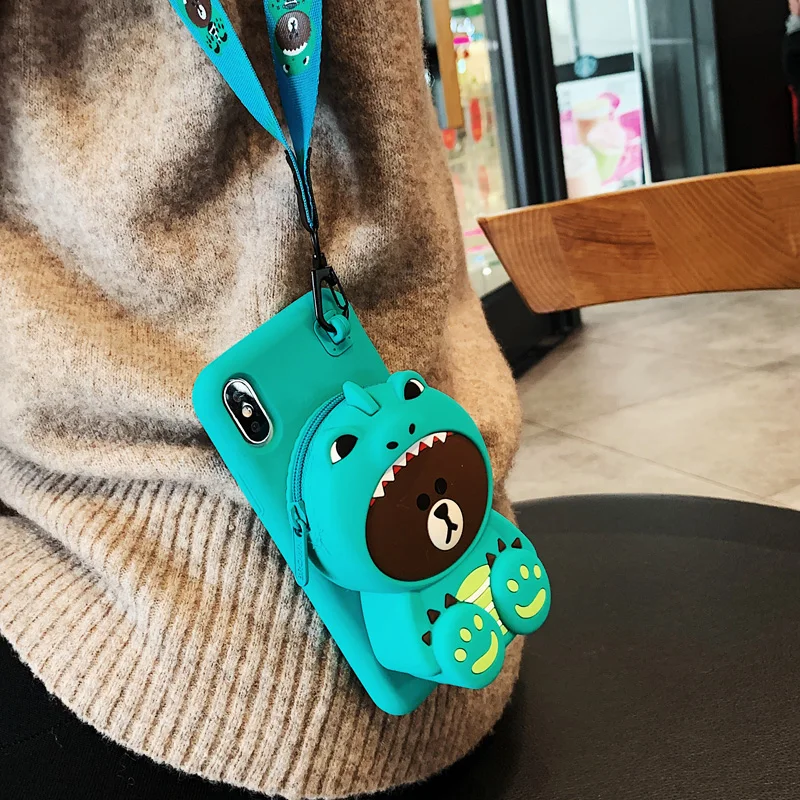 3D Cartoon Totoro Cony Sally Zipper Wallet Phone Case For Huawei P30 P20 Mate 20 Pro Lite Plus Cute Soft Silicone Cover |
