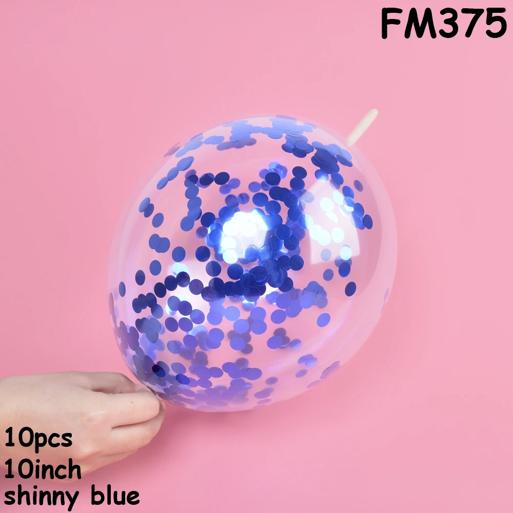 FM375 tail balloons 10 шт прозрачные воздушные шары с аппликацией в виде Золотой Звезды конфетти из фольги прозрачные воздушные шары с днем рождения Baby Shower Свадьба розовое золото вечерние украшения - Цвет: FM375 tail balloons