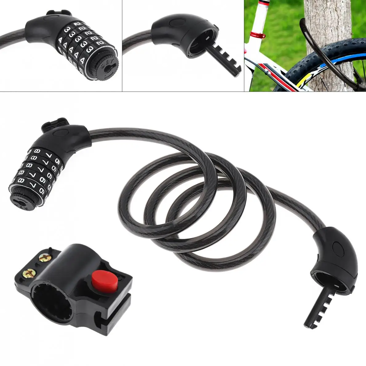 Кодовый пароль портативный велосипедный Комбинированный Замок кабель замок