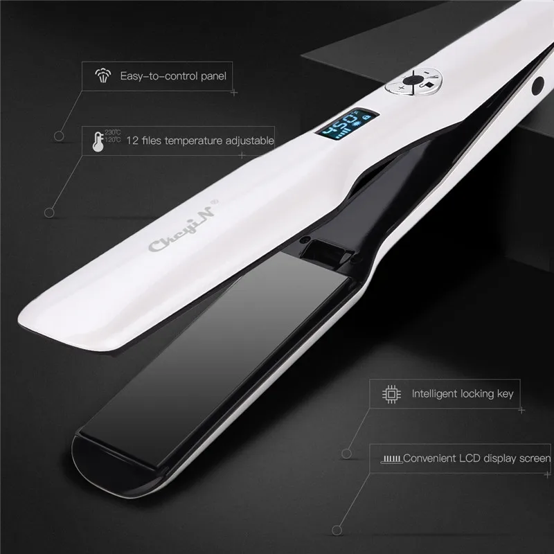 

Professional Wide Plates Hair Straightener Curler Ceramic Flat Iron Keratin Straightening Curling Irons Styling Tool 360 Degree9
