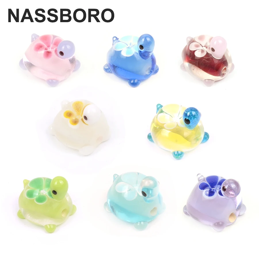 Модные объемные бусины в форме черепахи из муранского стекла с большим