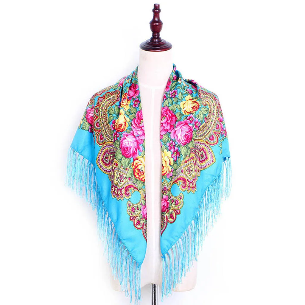 Модные женские туфли в народном стиле индивидуальный шарф с принтом кисточкой