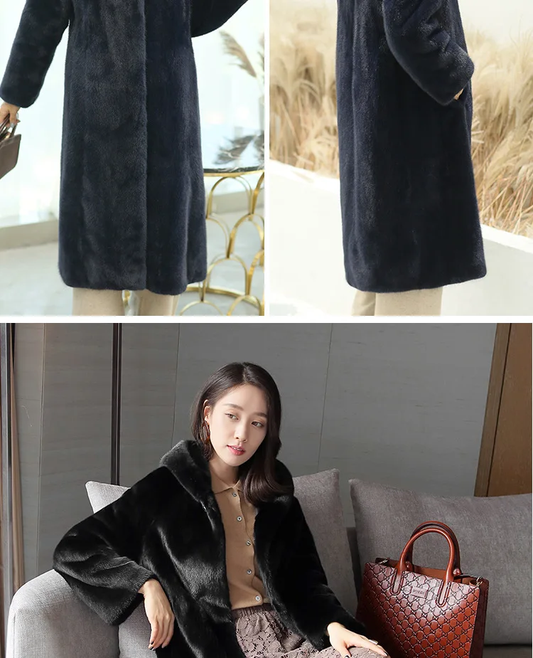 Natural Fur Coats Winter Women Mink Fur Coat Female Genuine Leather Jackets Ladies Oversize Warm Thick Detachable Long New