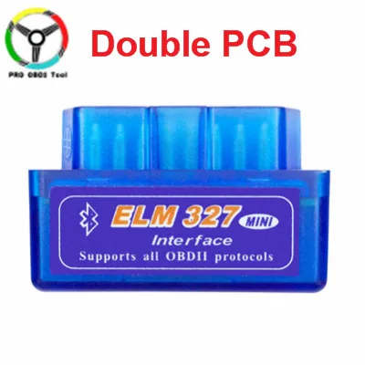 Синий Высокое качество PIC1825K80 чип Супер Мини ELM327 V1.5 Bluetooth двойная плата OBD2 диагностический инструмент ELM 327 V1.5 для OBDII протоколов - Цвет: Синий