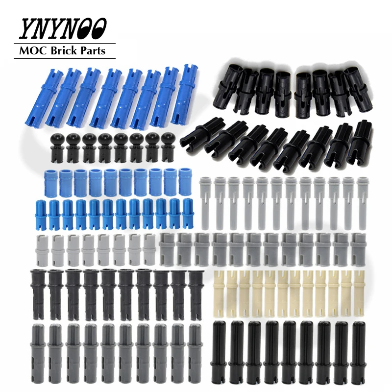 

100Pcs/lot Technology Axle Pin with/out Friction Ridges Lengthwise Brick Blocks Parts Creative DIY Toys Compatible with MOC Car