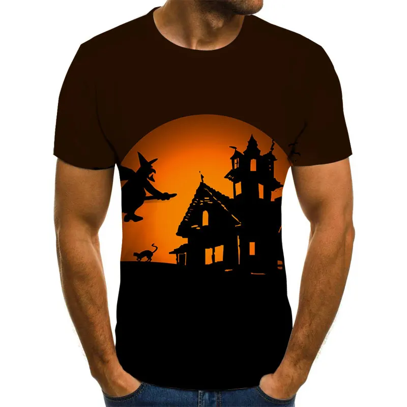 

2021 Summer Men's T Fun 3D Printed Pumpkin Head T-shirt Short Sleeve Horror Boy/Girl T-shirt Clothing Clothing XXS-6XL