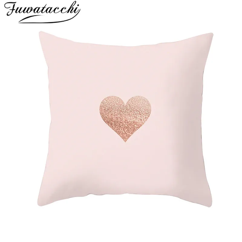 Fuwatacchi Geometric Flower Pillowcases Rose Gold Cushion Cover Decorative Throw Pillow Covers Decoration for Home Sofa 45x45cm | Дом и сад