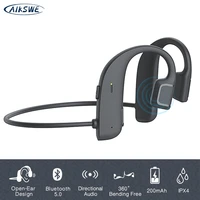 aikswe bluetooth open ear wireless sports headphones ipx4 surround sound earphones stereo hands free with microphone for running