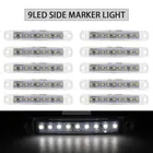 10X Белый Водонепроницаемый светодиодный фонарь для прицепа 24 в 9 светодиодный SMD, габаритный фонарь для грузовика, боковой габаритный фонарь для прицепов, грузовиков, кемперов