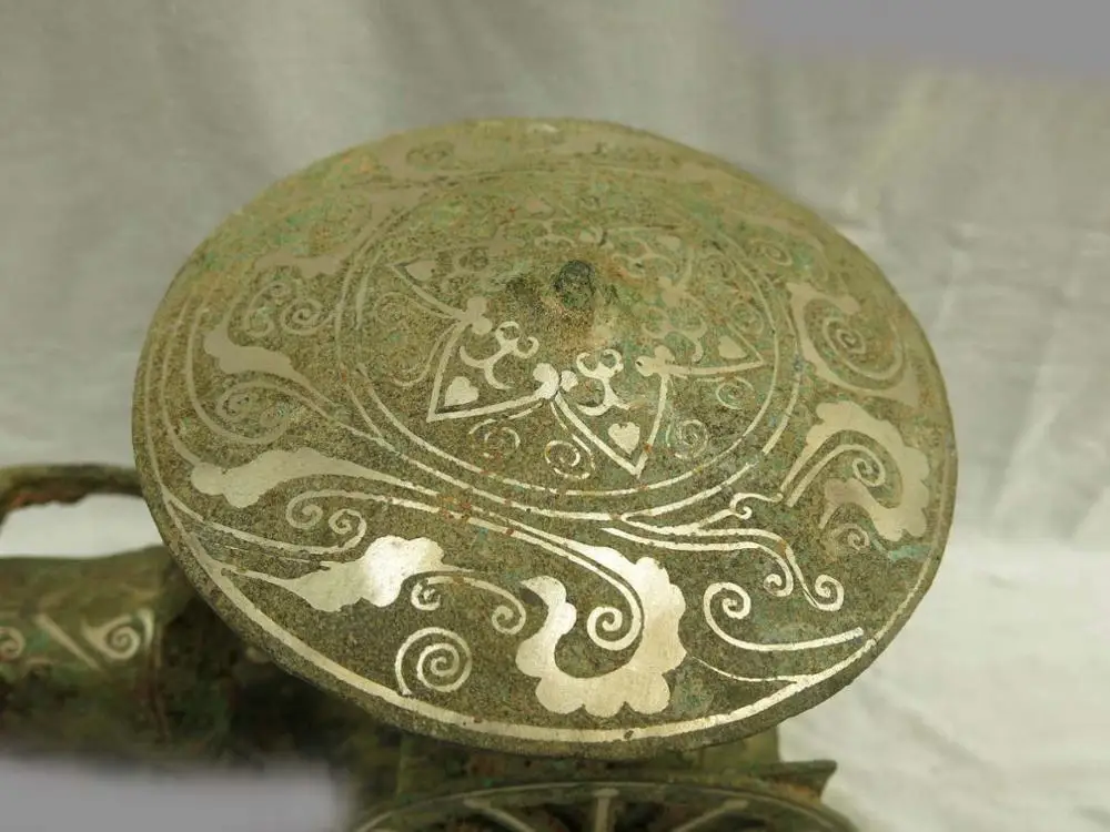 10 &quotКитайский Старый Бронзовый Серебряный декоративный узор резная лошадь