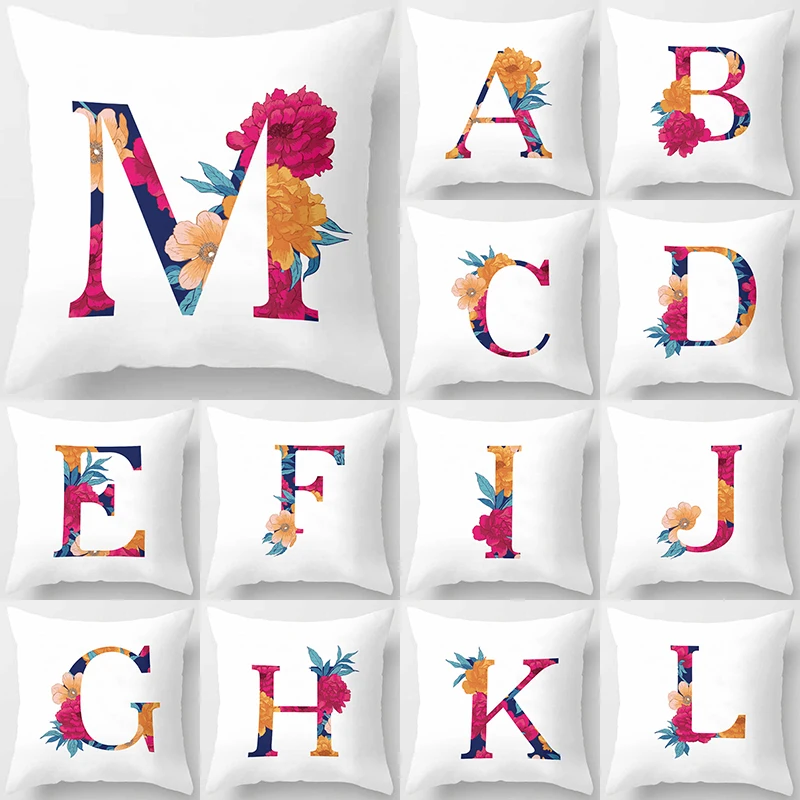 1 шт. простой цветок буквы английского алфавита для подушек полиэфирная