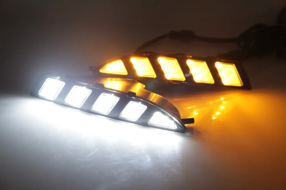 

Eosuns Led Moving Turn Signal + Drl Daytime Running Light for Vw Scirocco 2011-2015 Ark Grain Cover Non-destruction