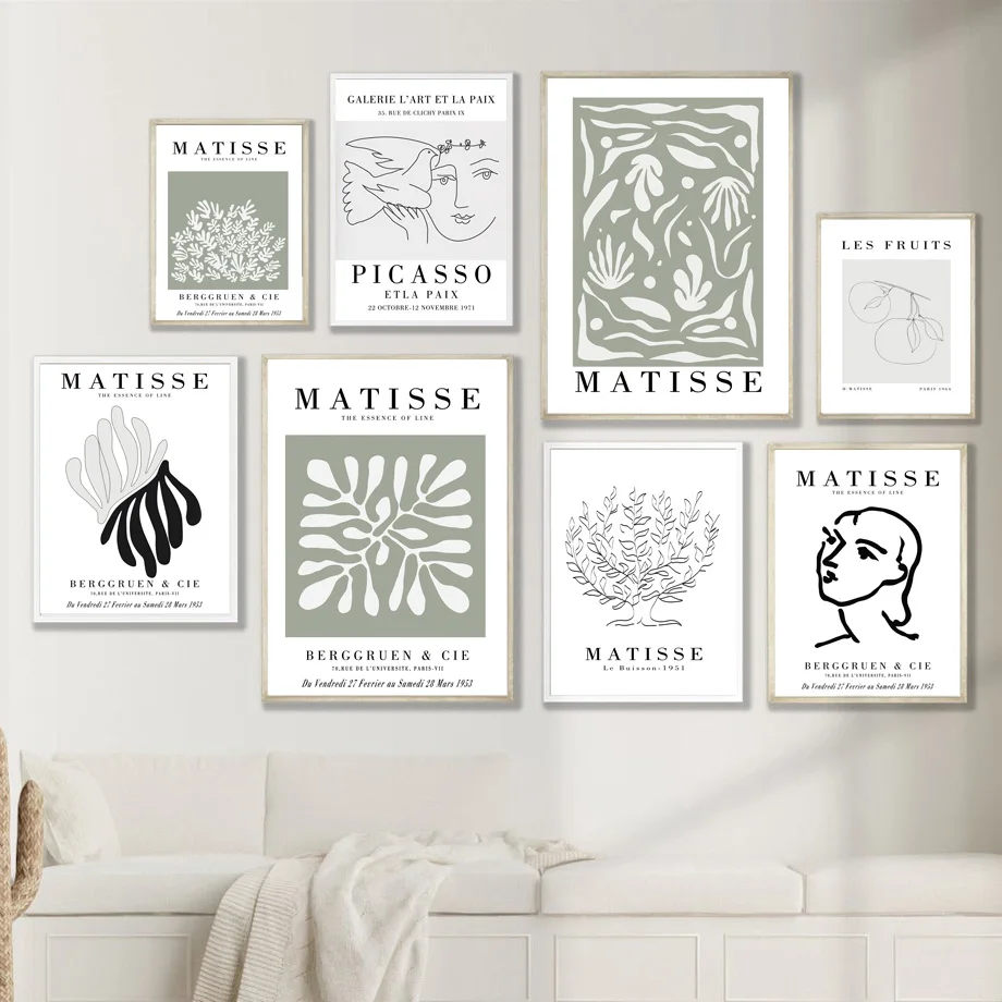 

Matisse Picasso Abstract Line Figure Leaf Plant Draw Nordic Poster Wall Art Print Canvas Painting Decor Pictures For Living Room