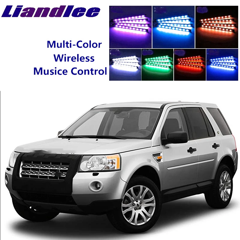 

LiandLee Car Glow Interior Floor Decorative Atmosphere Seats Accent Ambient Neon light Land For Rover LR2 2008-2014