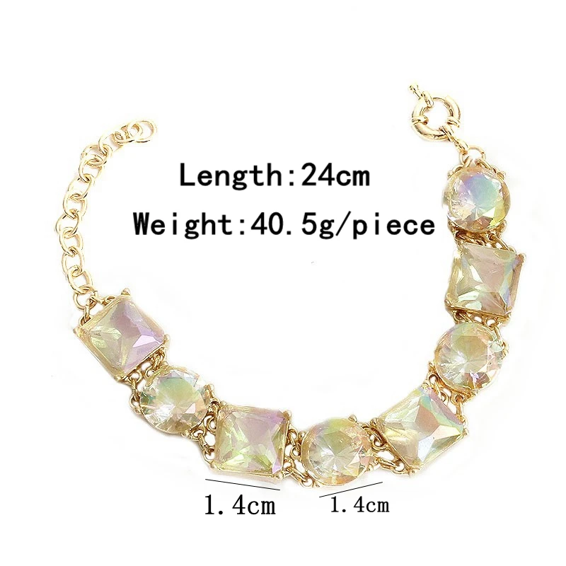

One Square One Round Hot Sale High Quality CrystalAB Bracelet
