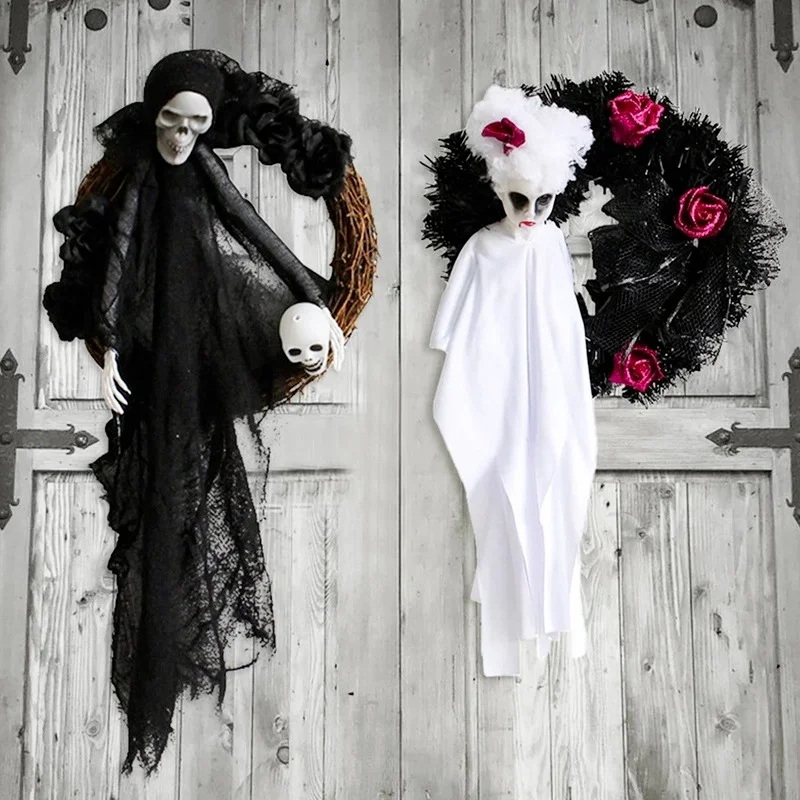 

Halloween White Ghost Door Hanging Ghost Festival Horror Party Garland Ornaments Horror Happy Halloween Party Decor for Home