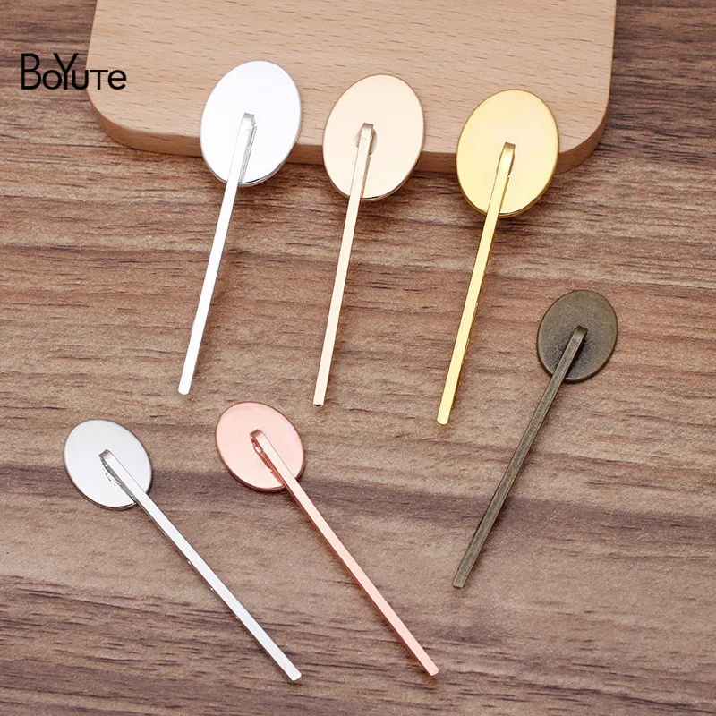 BoYuTe (50 шт./лот) подходит для 13*18 мм 18*25 овальная фотосессия Diy аксессуары волос