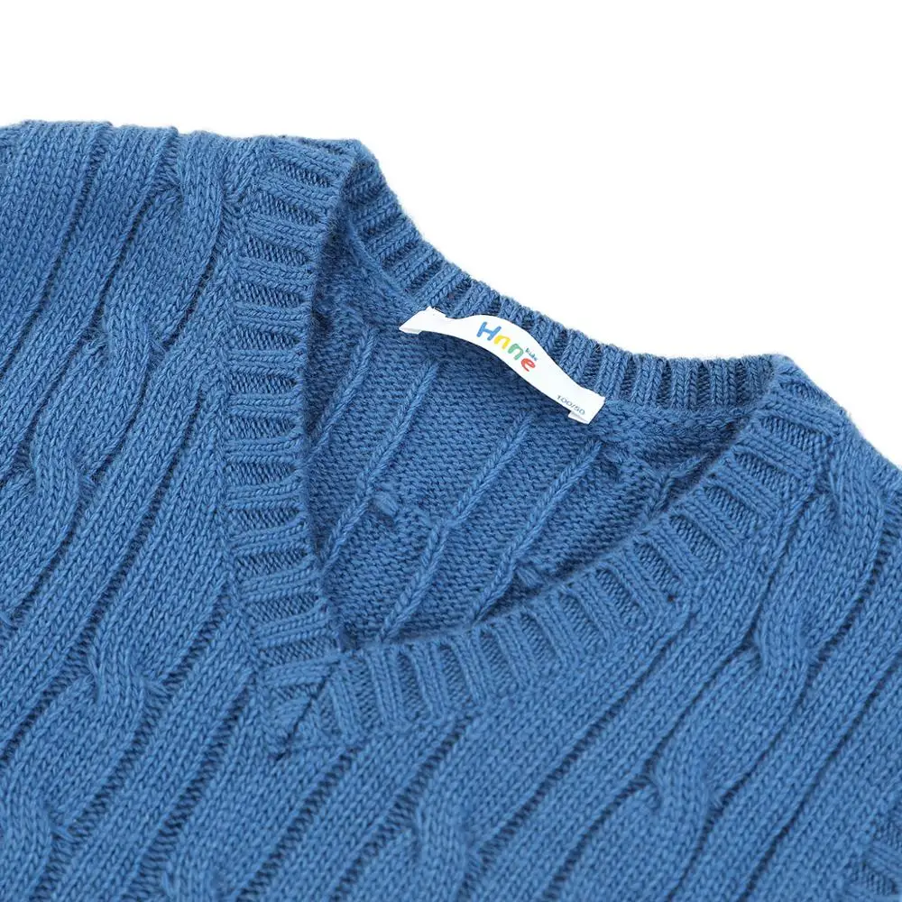 Детский вязаный жилет Hnne с V-образным вырезом осень 2022 новый пуловер без рукавов