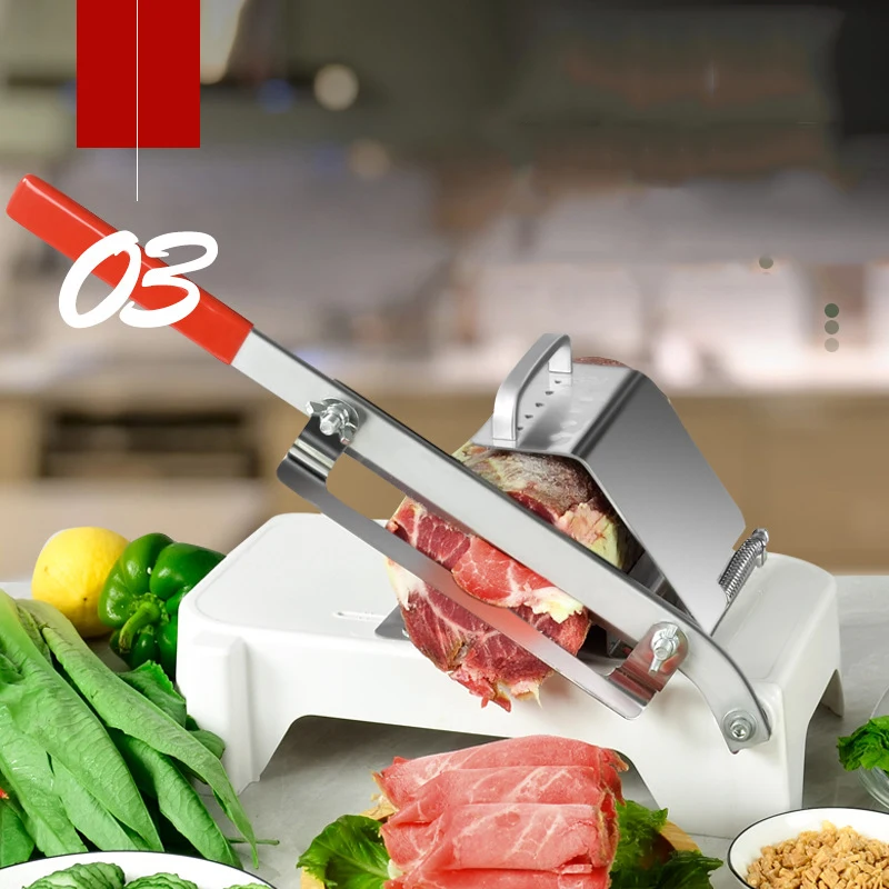 

Kitchen Tools Meat Slicing Machine Alloy+Stainless Steel Household Manual Thickness Adjustable Meat and Vegetables Slicer Gadget