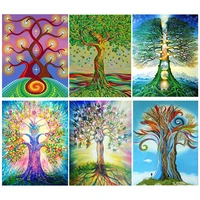 diy 5d diamond painting tree of life scenery full round square diamond mosaic abstract embroidery picture of rhinestone