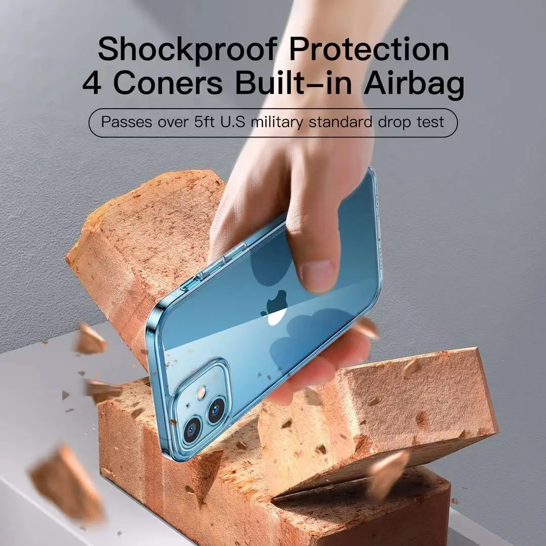 

CEX 9H Glass Case For iPhone 12 Pro Max/iPhone 12min Glass+TPU Shockproof Len Protection Case For iPhone 12 pro Transparent Case