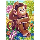 5D алмазная живопись, полностью Алмазная мозаика с мультяшными обезьянами, вышивка, украшение для дома