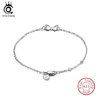 ORSA JEWELS Настоящее 925 стерлингового серебра браслеты из нержавеющей стали для женщин с маленькой бабочкой верхняя часть 16 см серебряный браслет женский ювелирные изделия OSB22