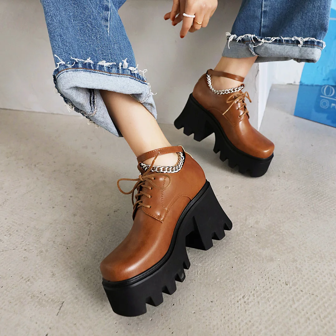 

2021 Fashion Women Heels Slip on Shoes for Square Toe Black Platforms Party for Designer Platform Luxury Brown Chunky Strappy