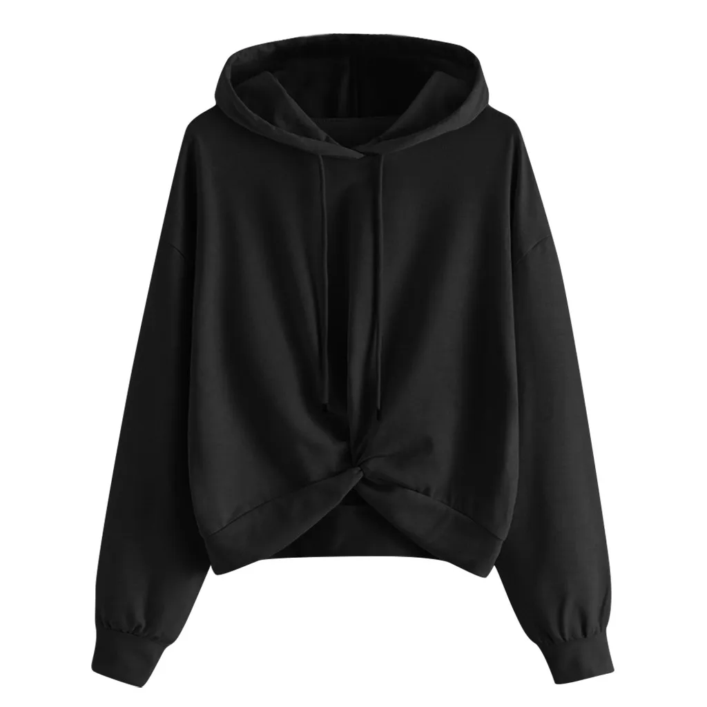 Повседневная одноцветная свободная дышащая эластичная толстовка с капюшоном и