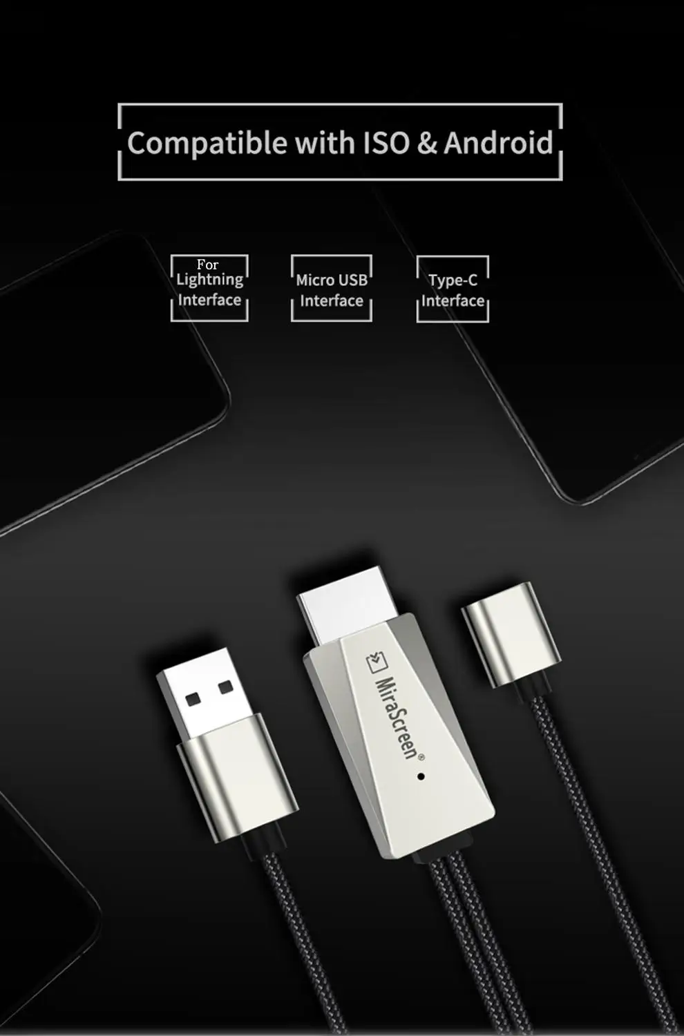 2 м USB к HDTV адаптер Зеркало экран Кабель HDMI-Совместимость с Iphone 11 X для Samsung S20 микро