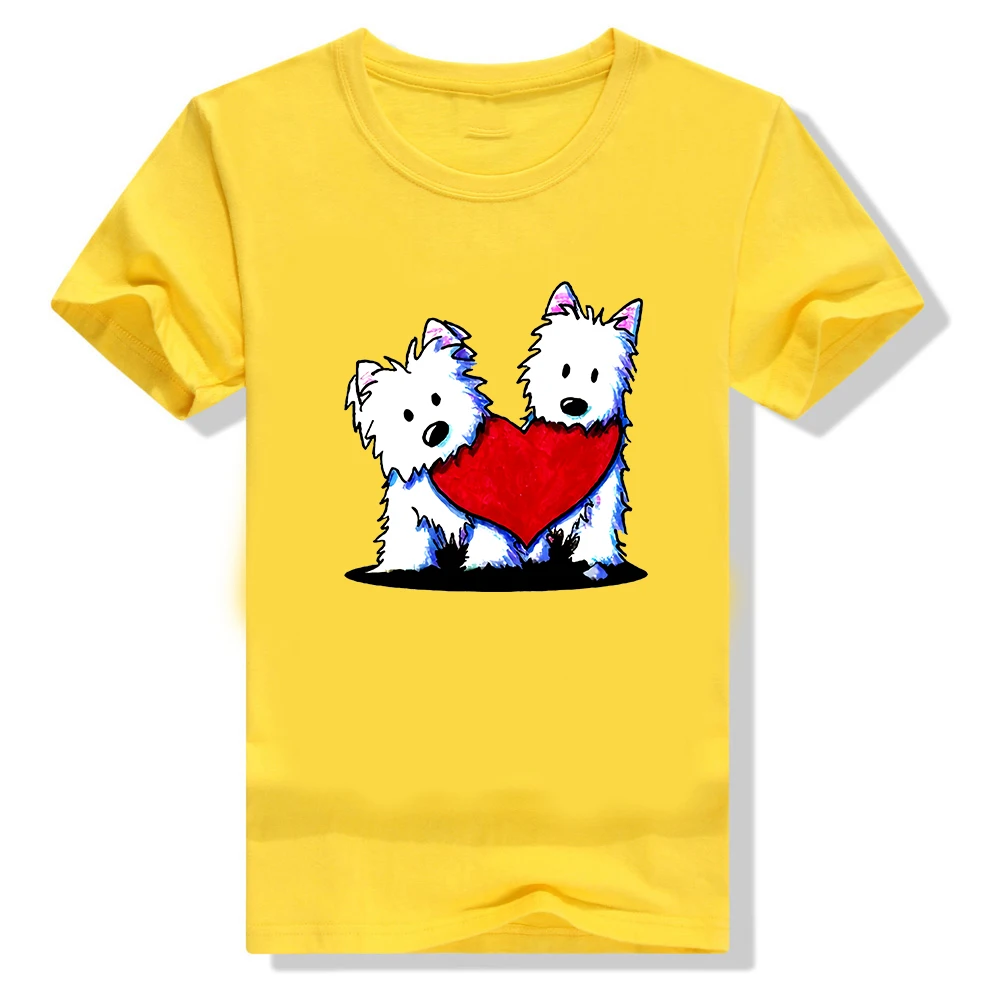 Цвет: желтый Футболка с надписью «Inktastic This Girl Loves Her Westie», домашние животные, Западный Хайленд, белый терьер, одежда для улицы, футболка - Цвет: Цвет: желтый