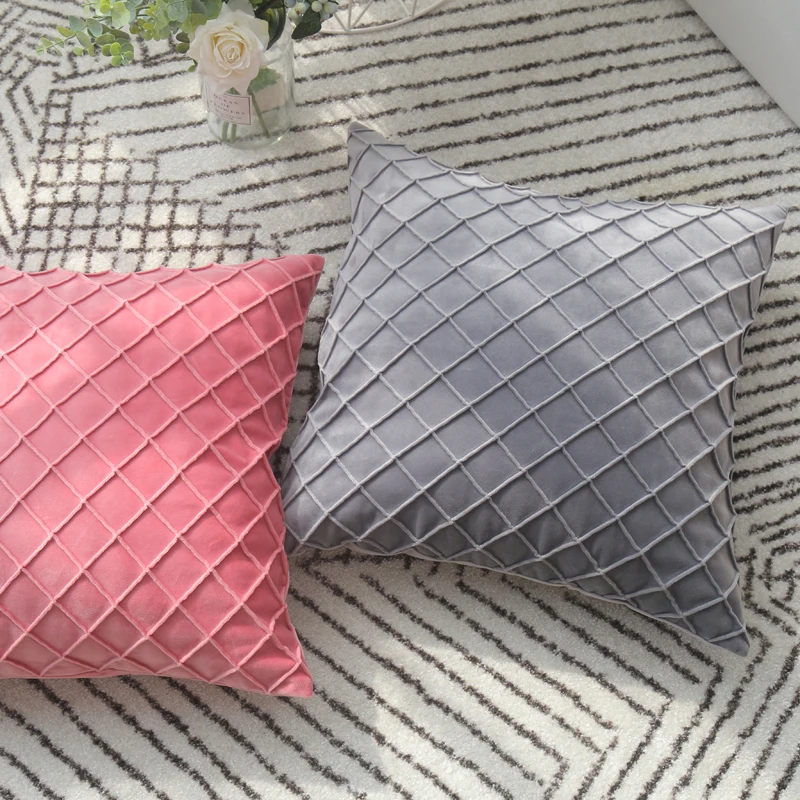 Декоративная подушка для дома покрывало однотонные наволочки квадратный мягкий