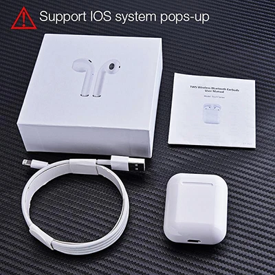 White i20 tws Bluetooth Wireless Earphones Earbuds Wireless charging function sports headset For Iphone android Smart Phone earpiece - Цвет: White