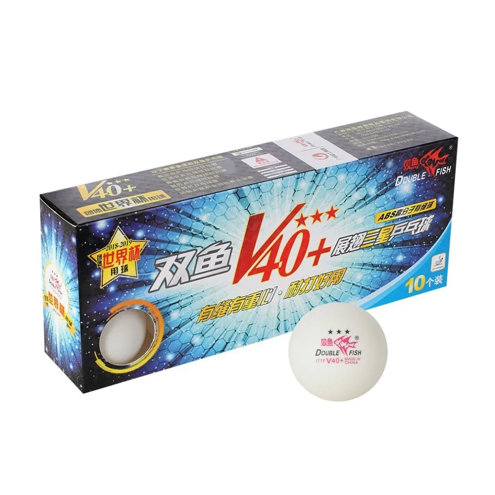

2018 10pcs Double Fish White Table Tennis Balls V40+ 3 Stars 40mm ABS Plastic Seamed Training Ping Pong Balls Dropshipping